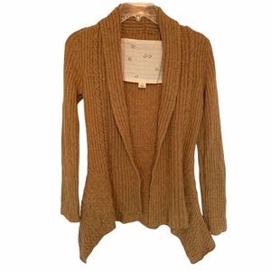 Anthro Little Birdie Mustard Gold Wool Cardigan XS